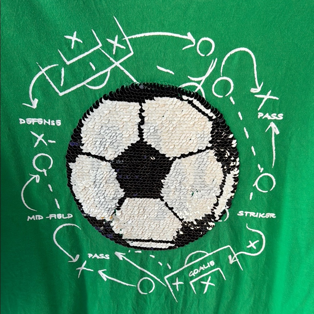 Lands' End Green Soccer Graphic Long Sleeves Shirt - Picture 4 of 9
